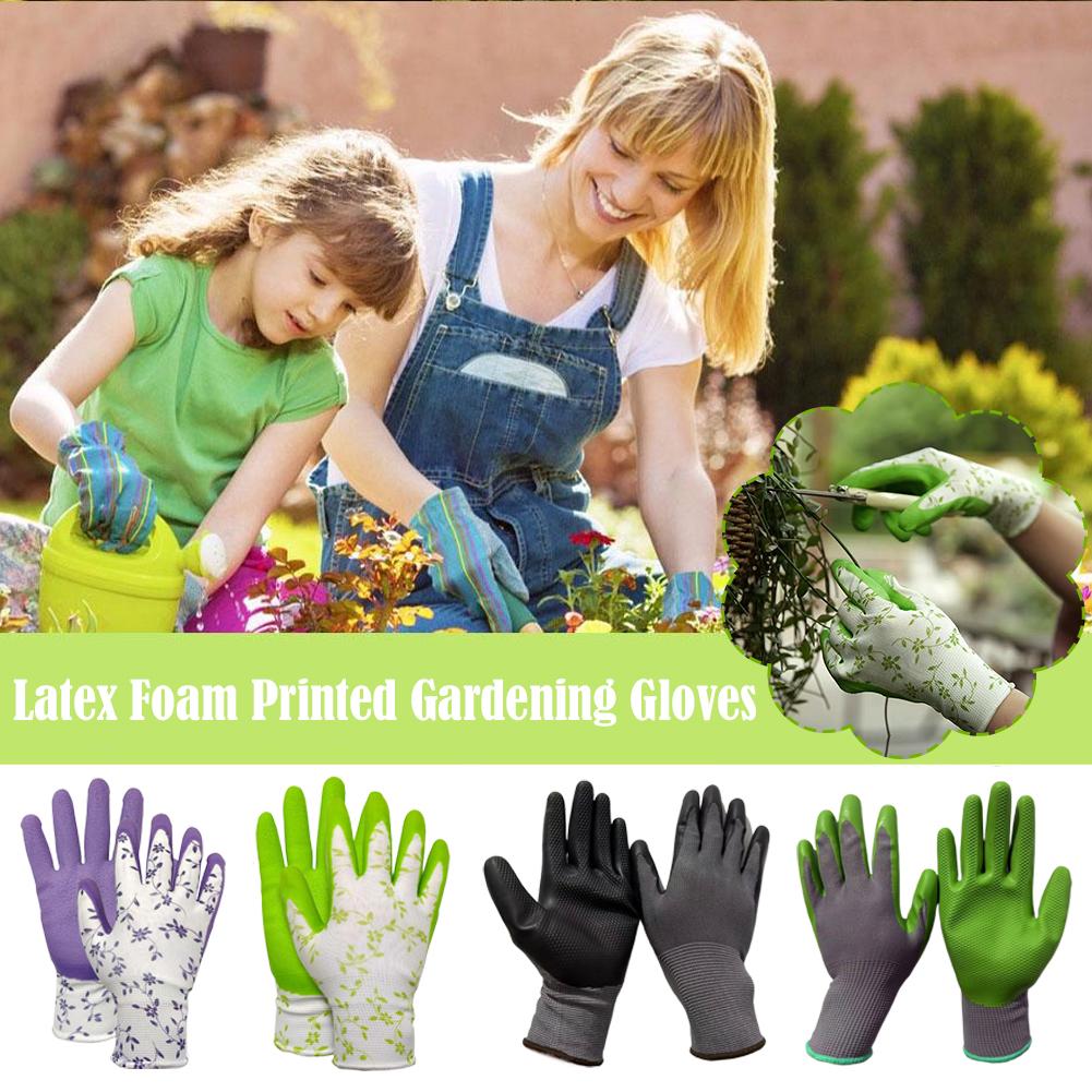 Garden Gloves Thorn Proof - قفازات حدائق مطبوعة من الفوم اللاتكس