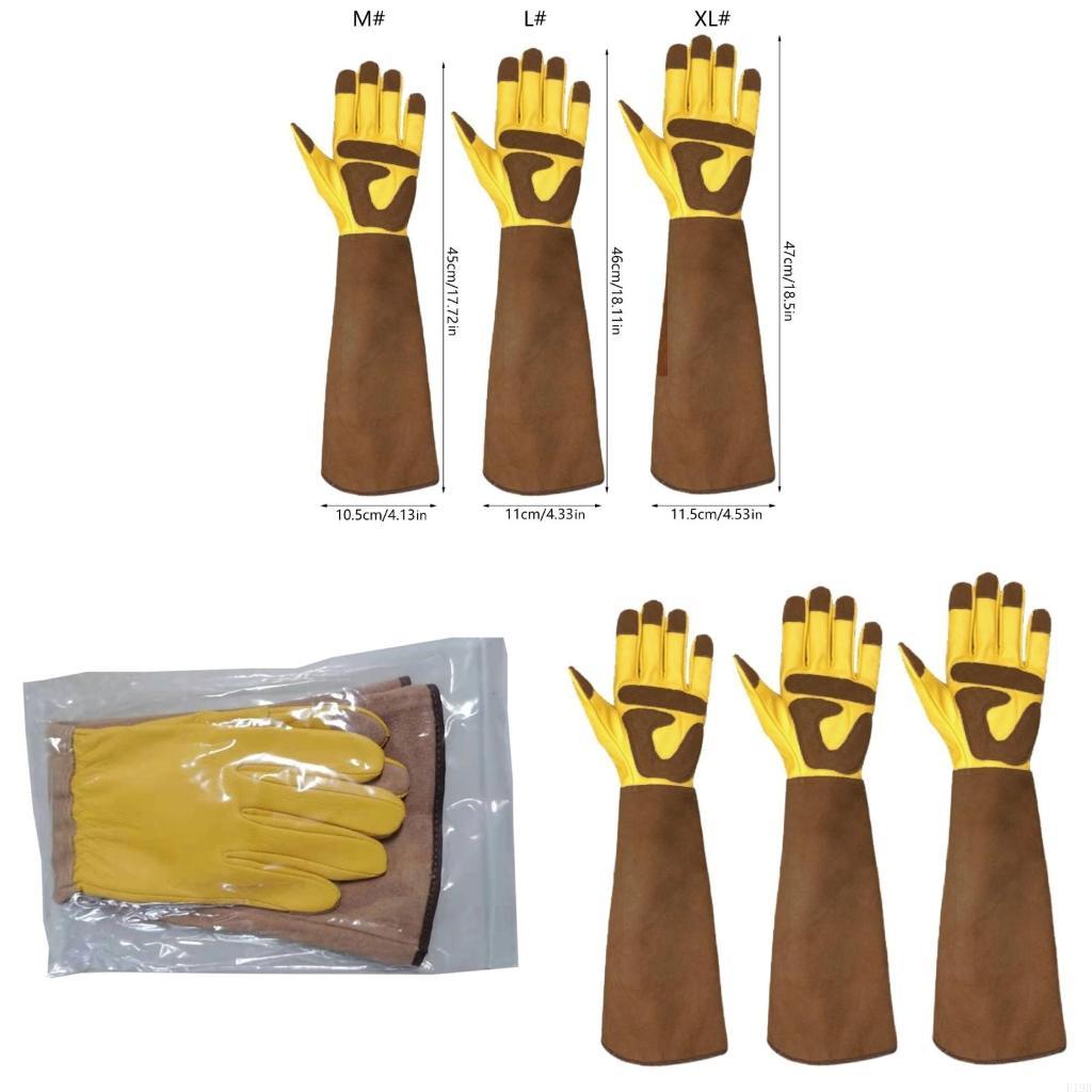 Garden Gloves Thorn Proof - قفازات F19B الجلدية لتقليم الورد، متانة