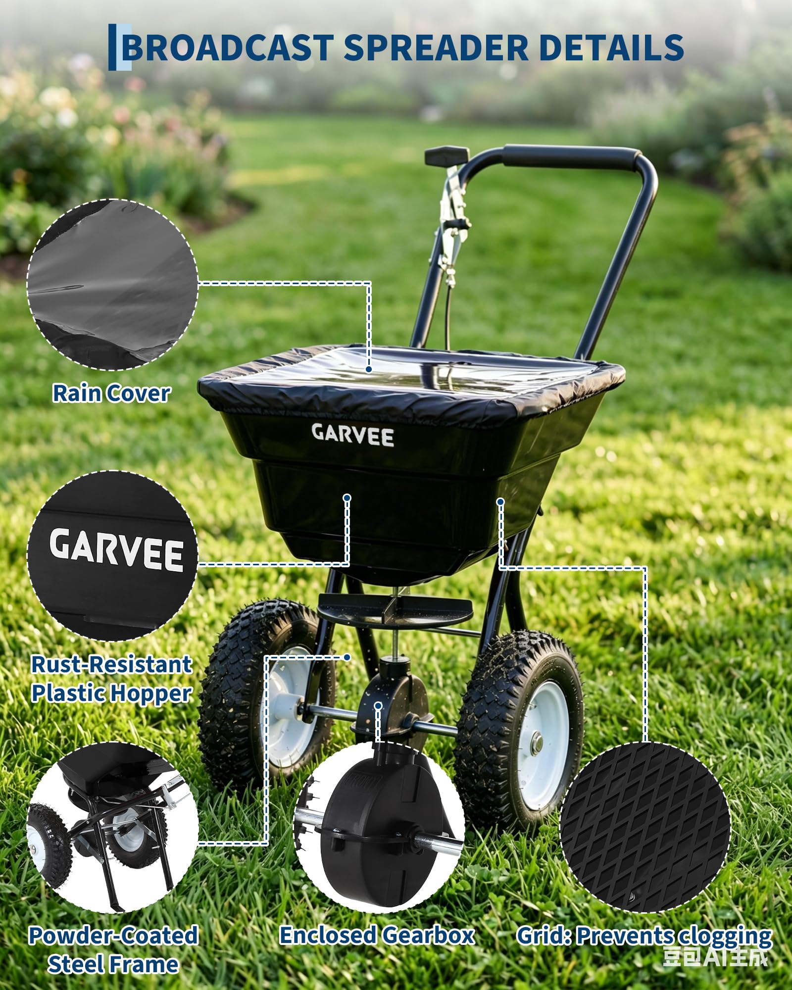 موزع سماد للحدائق شديد التحمل  - مراجعة Grass Seed Spreader وسعره